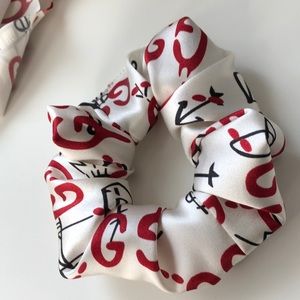 Scrunchie made of GG designer fabric remnant